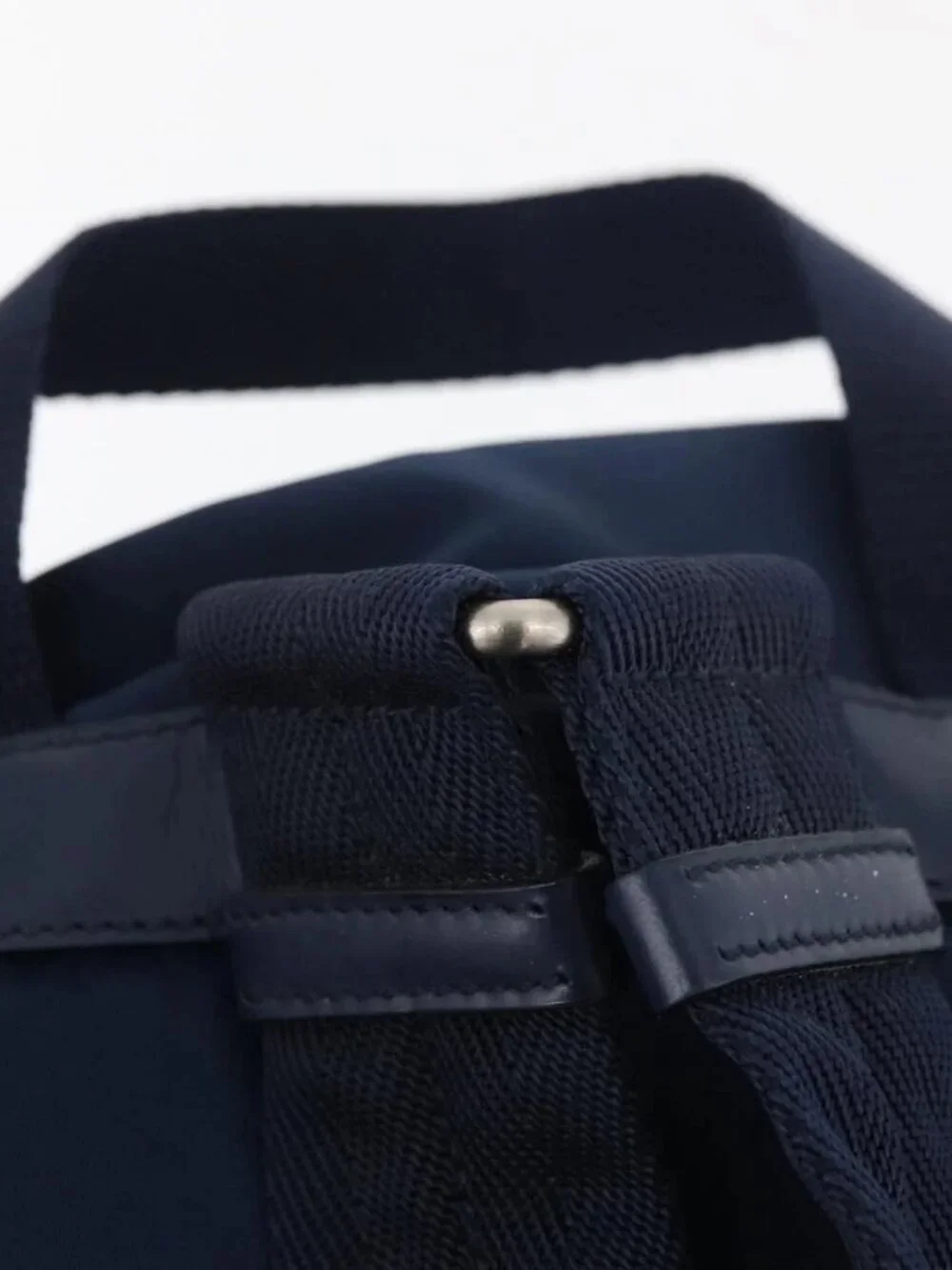 PRADA Backpack Nylon Navy Silver Auth yk20267